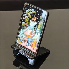 Сувенирная подставка для телефона с росписью Палех "Серебряное копытце"