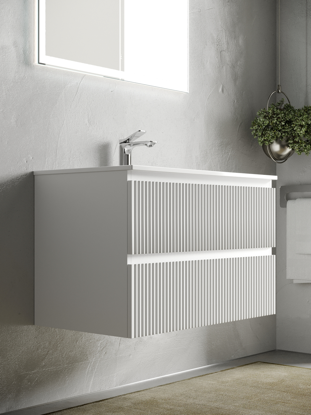 Тумба с раковиной Sancos Snob R 100 см SNR100W bianco