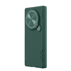 Чехол зеленого цвета (Dark Green) от Nillkin с откидной защитной крышкой для камеры на Vivo X Fold 3, серия Super Frosted Shield Prop