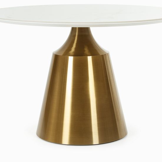 Обеденный стол Yoda диаметр 120 белый глянец