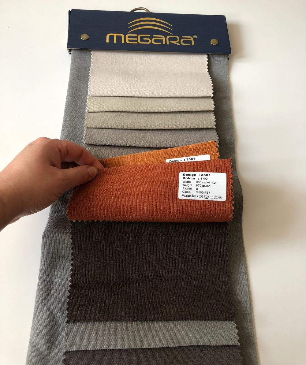 Портьерная ткань dimout фактурный Megara арт. 3581 (высота 300 см, Турция)