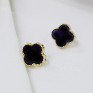 Серьги Черный клевер