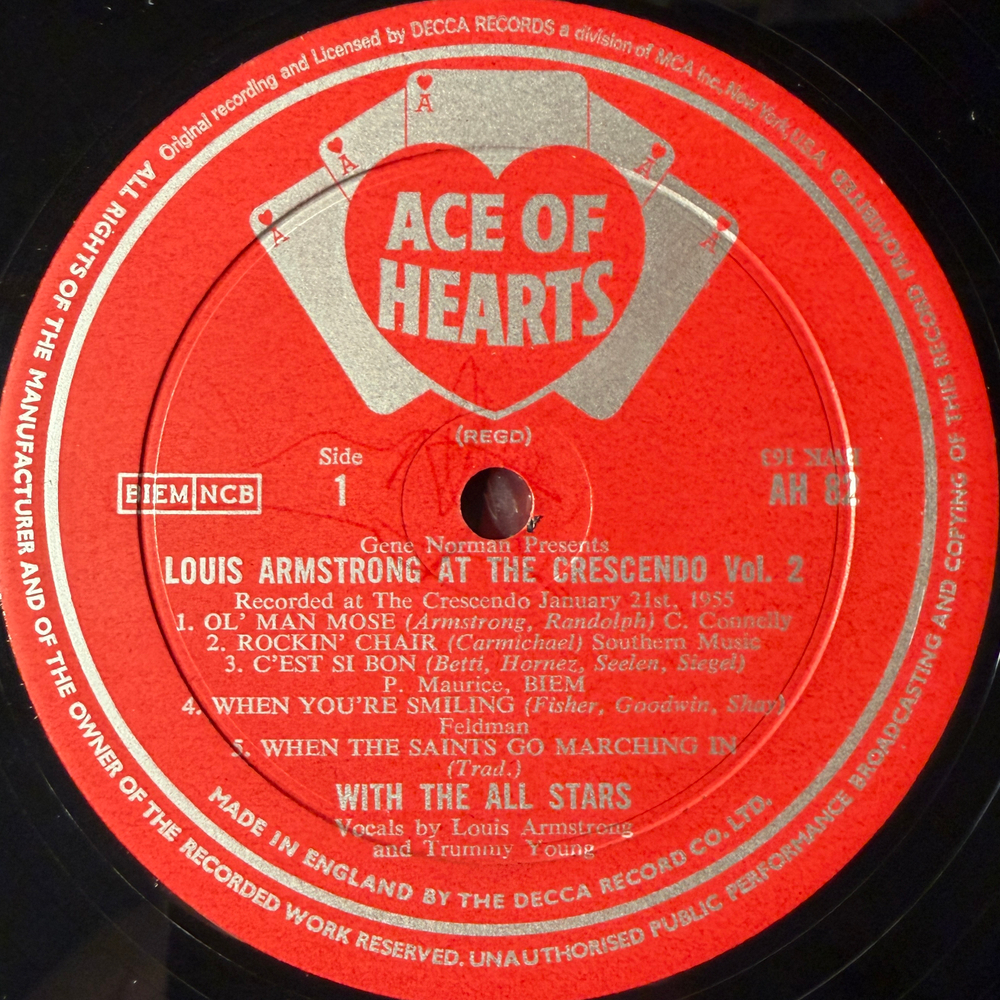 Louis Armstrong ‎– At The Crescendo Vol. 2 (Англия 1965г.) Т