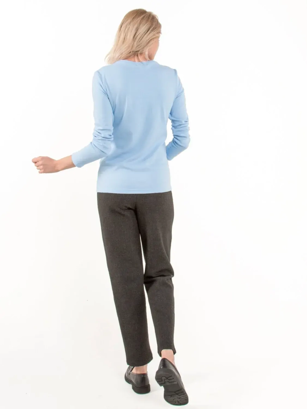 Брюки прямые из твида для беременнных черный 3234