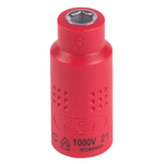 KING TONY (2335VE06M) Головка торцевая диэлектрическая шестигранная 1/4", 6 мм