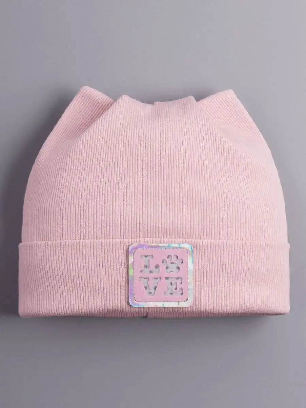 Шапка с ушками трикотажная осенняя