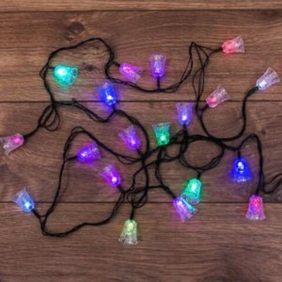 Гирлянда светодиодная "Колокольчики" 20 LED RGB 2,8 метра
