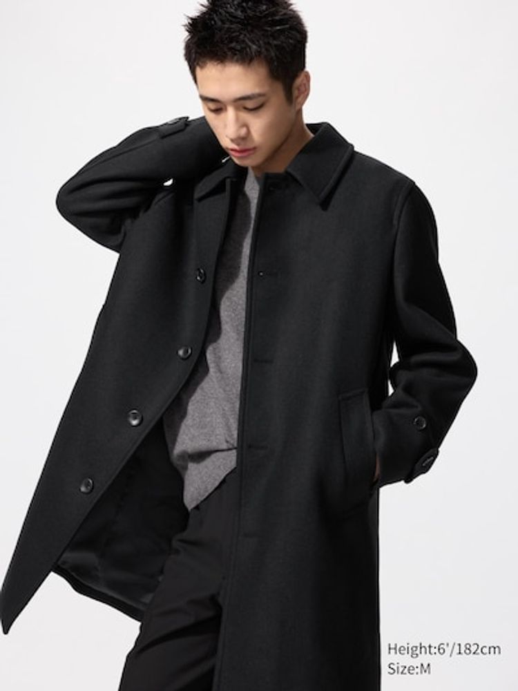 UNIQLO Пальто Balmacaan, черный