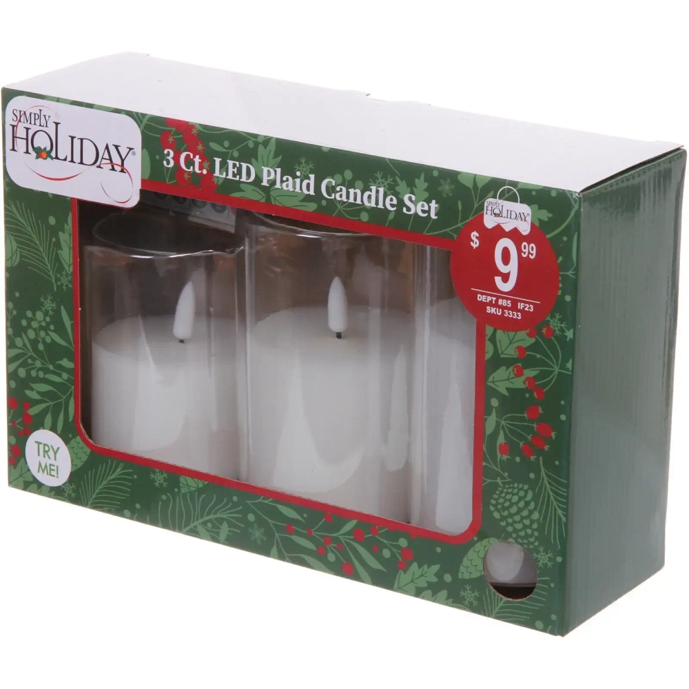 Сувенир с подсветкой «Свеча - Тайна» 7,7*10/12,5/15 см (набор 3 шт) с пультом д/у