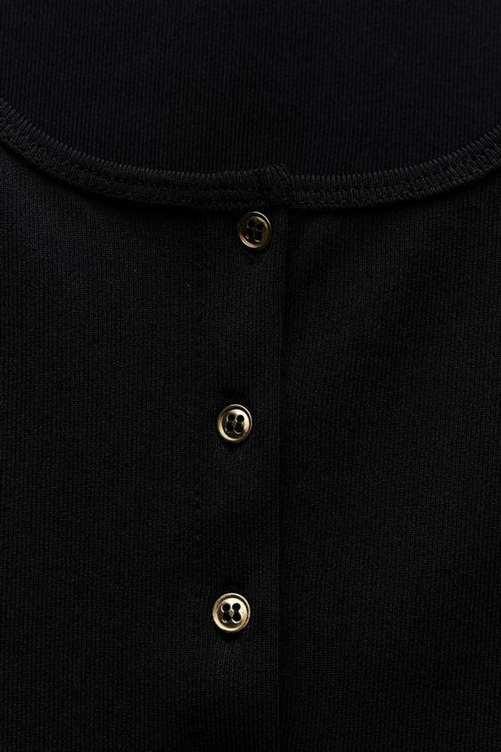 ZARA ТОП В РУБЧИК С ПУГОВИЦАМИ, ЧЕРНЫЙ