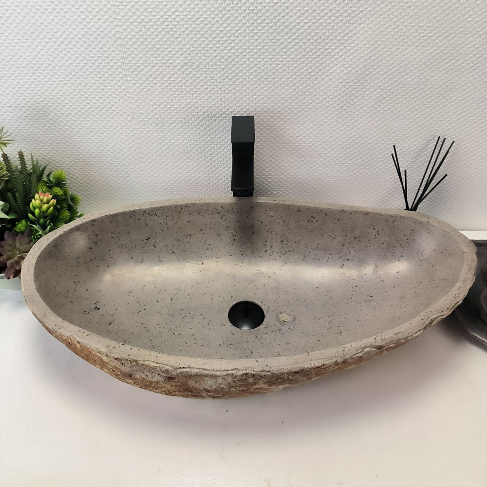 Раковина из речного камня RS-63631 (77*40*15) 0124