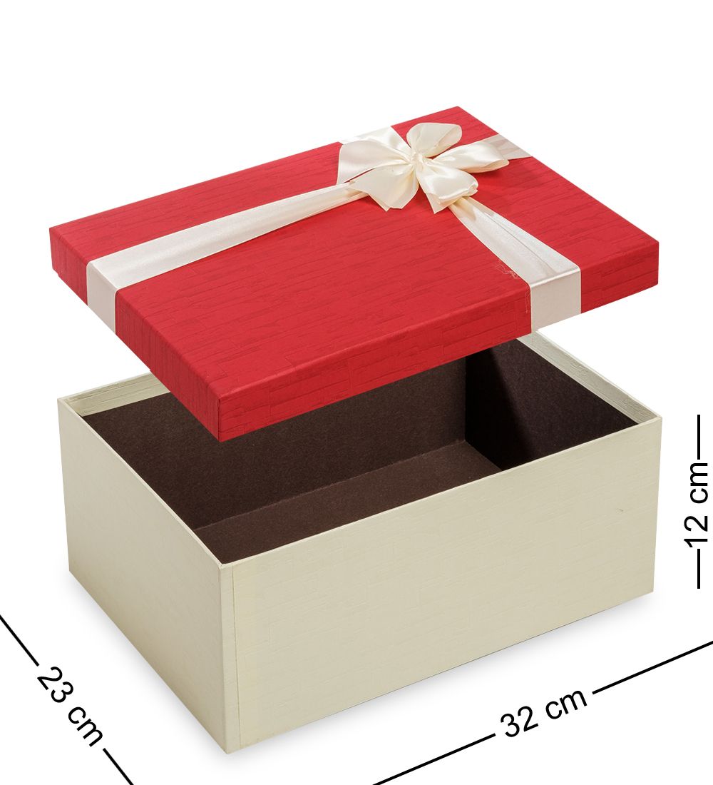 WG-49/3-B Коробка подарочная «Прямоугольник» цв.беж/красн.