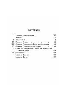 Pathological lying, accusation, and swindling. A study in forensic psychology. | William Healy
