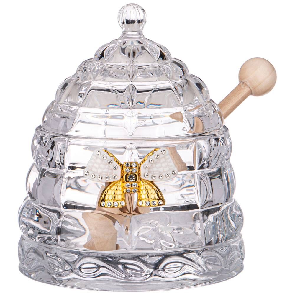 БАНКА ДЛЯ МЕДА С ПАЛОЧКОЙ "VENEZIA" 280 МЛ. Д=11,5 СМ. В=14 СМ. КОЛЛЕКЦИЯ "MUZA" (КОР=8ШТ.)