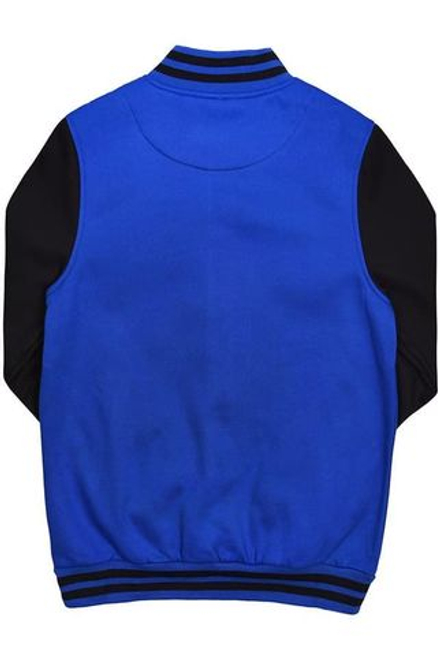 Куртка бомбер синий с черными рукавами