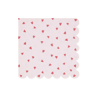 Салфетки большие “Сердечки” 16 шт. (2025) (16,5 x 16,5 см)
