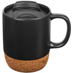 Кружка с пробковой подставкой Corky Walk, черная