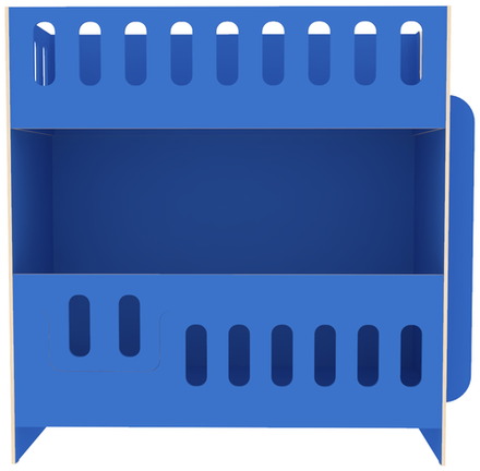 Двухъярусная кровать КарИВи cо сплошным бортом ДС-260 80x180 Светло-синий, голубой