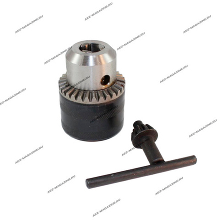 Патрон с ключом стальной для дрели, d-16м шаг резьбы 1,25