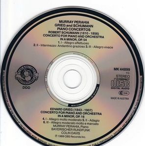 Murray Perahia, Symphonieorchester Des Bayerischen Rundfunks, Sir Colin Davis / Schumann, Grieg: Piano Concertos (CD)