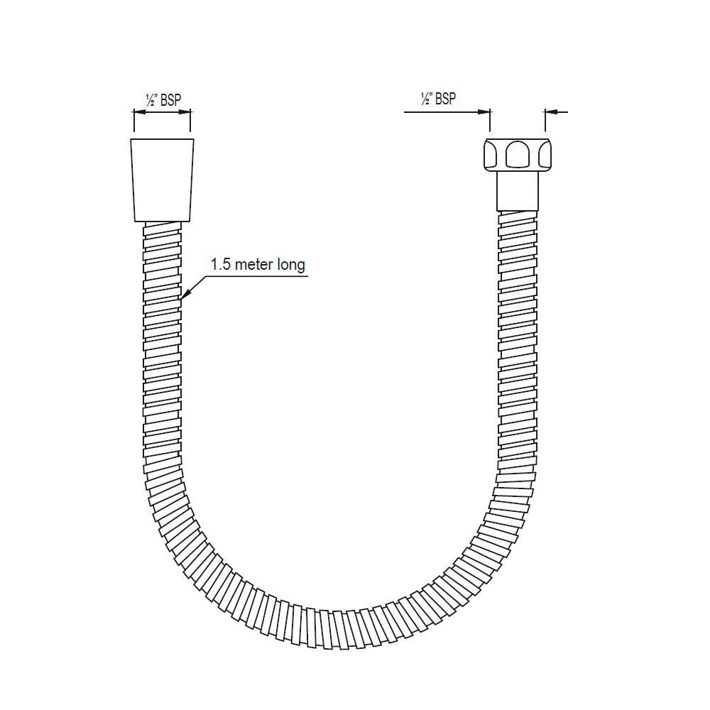 Душевой шланг хром SHA-CHR-549D12