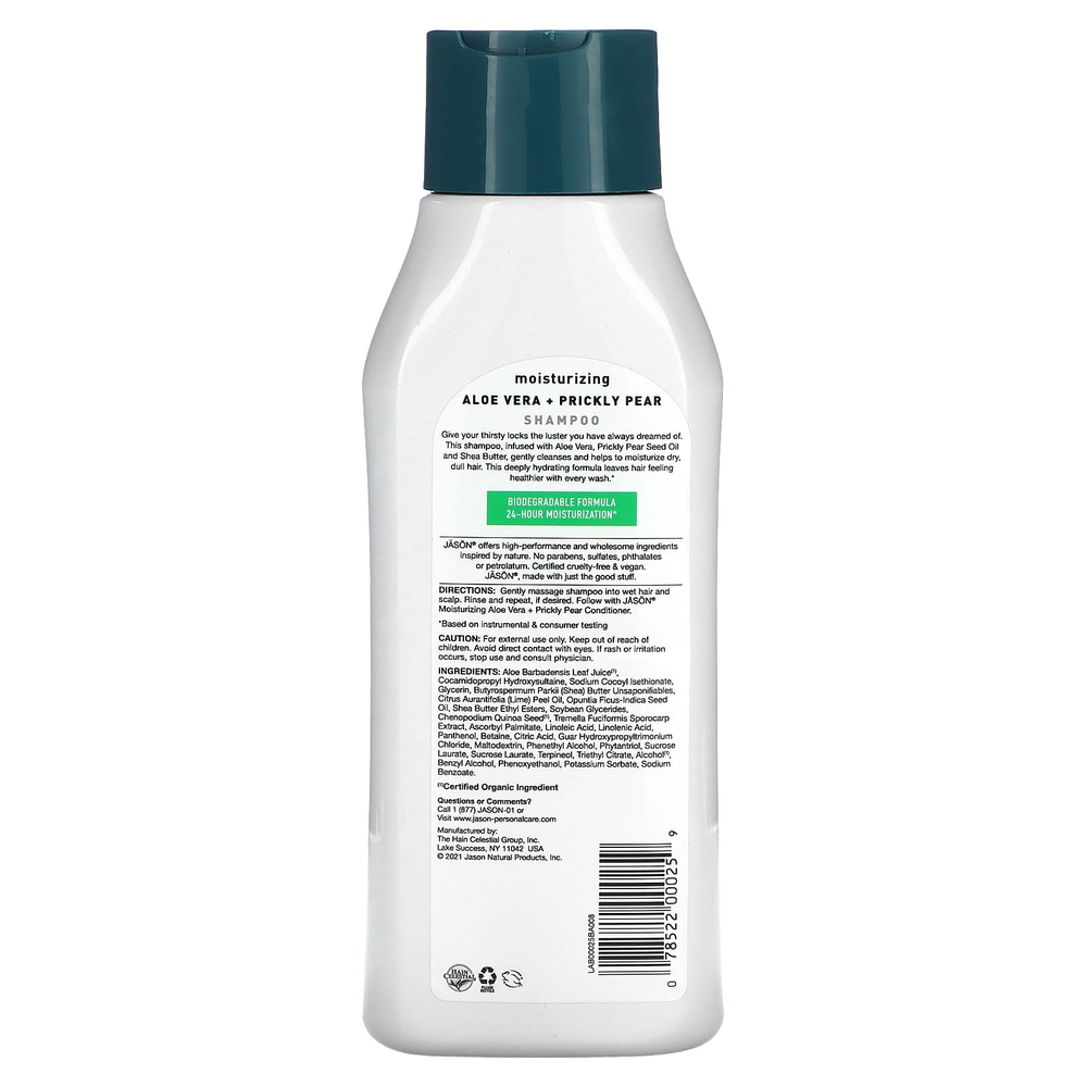 Jason Natural, Увлажняющий шампунь, алоэ вера и опунция, 473 мл (16 жидк. унц.)