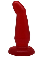 Красная изогнутая анальная пробка - 13 см.