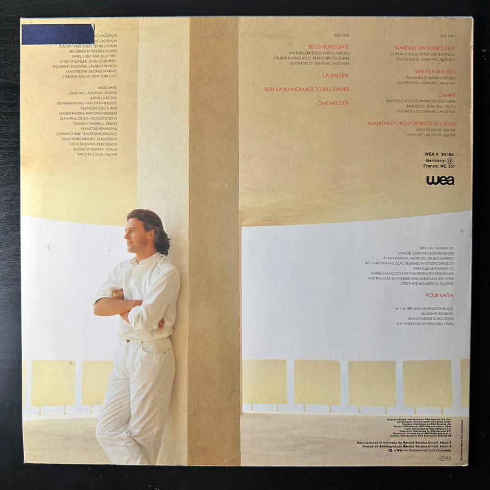 John McLaughlin ‎– Belo Horizonte (Германия 1981г.)