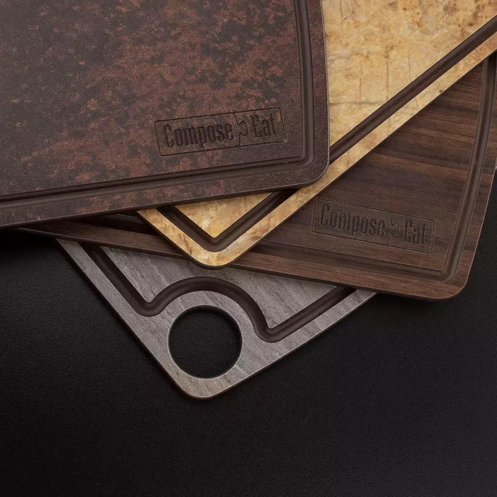 Доска разделочная c желобом 29х22см ComposeEat Fashion оникс светлый