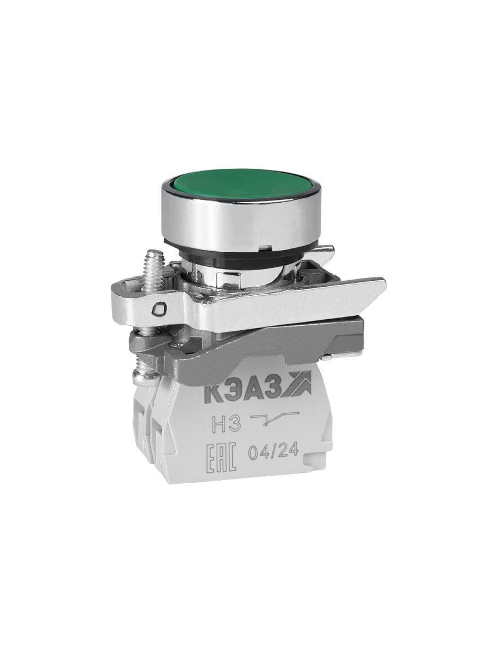 Кнопка КМЕ4210мС-зеленый-1но+0нз-цилиндр-IP65 КЭАЗ 284295