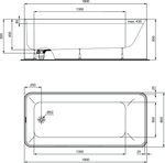 Ванна Ideal Standard Conca 180x80  из композитного материала Solid surface, матовая