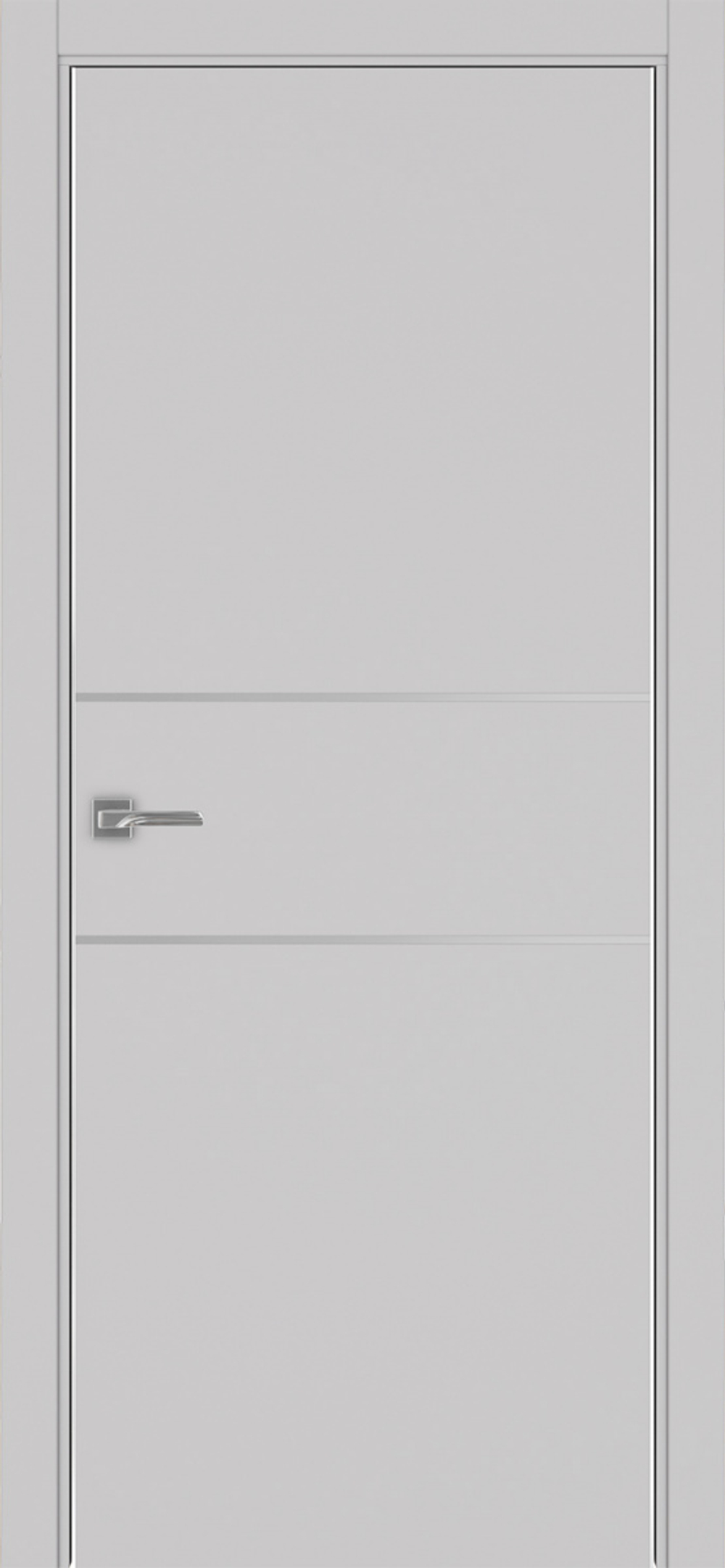 Межкомнатная дверь Optima Porte НЕАПОЛЬ 203 Молдинг SC (матовое серебро), Алюминиевая кромка SC (матовое серебро) с 2-х сторон