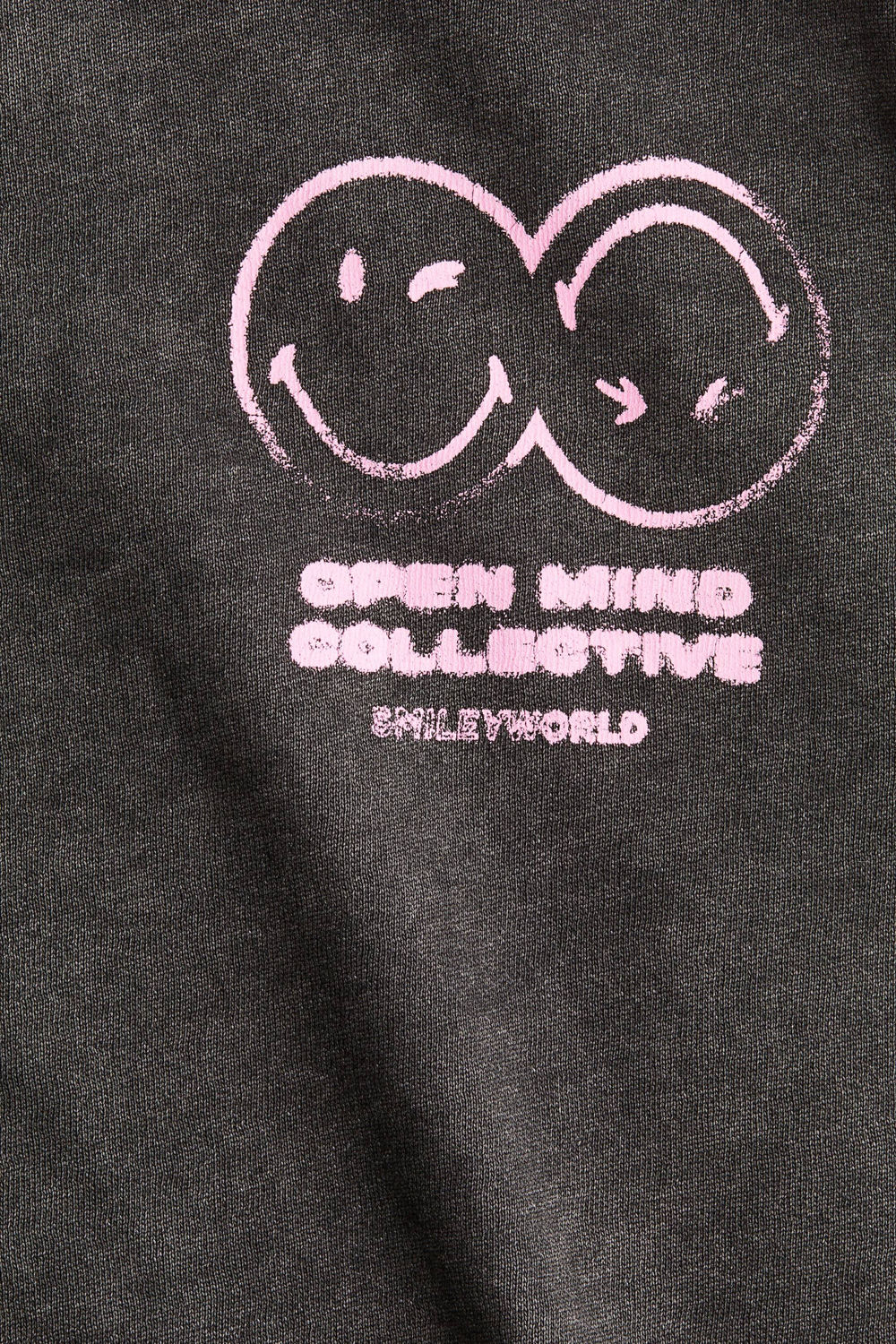 H&M Толстовка оверсайз с принтом, темно-серый