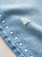 Джинсы с заклепками для девочки Next B02-937, Синий
