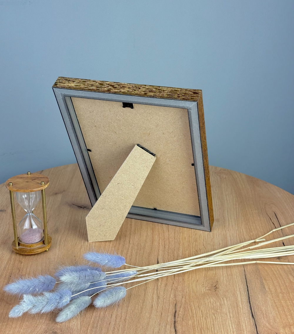 Фоторамка пластиковая 15х21 см, коричневая, фактура дерево, арт. 1521.628060