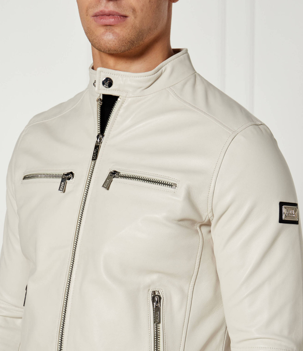 Кожаная куртка Karl Lagerfeld - экрю(555019 543422)