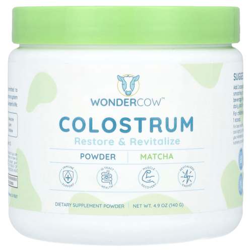 Wondercow, Молозиво, матча, 140 г (4,9 унции)
