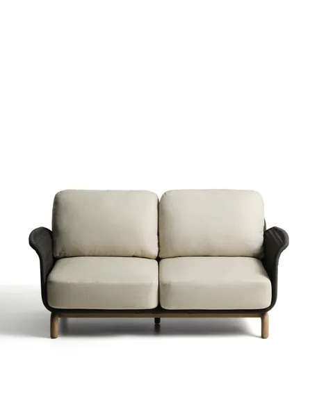 Уличный диван Alipa из акации и темно-серой веревки 165 см