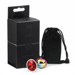 Анальная пробка Хамелеон с красным кристаллом - 7 см. (Цвет: разноцветный)