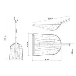 Лопата Tramontina 77540425 серая пластиковая для снега рукоятка 79 см эвкалипт