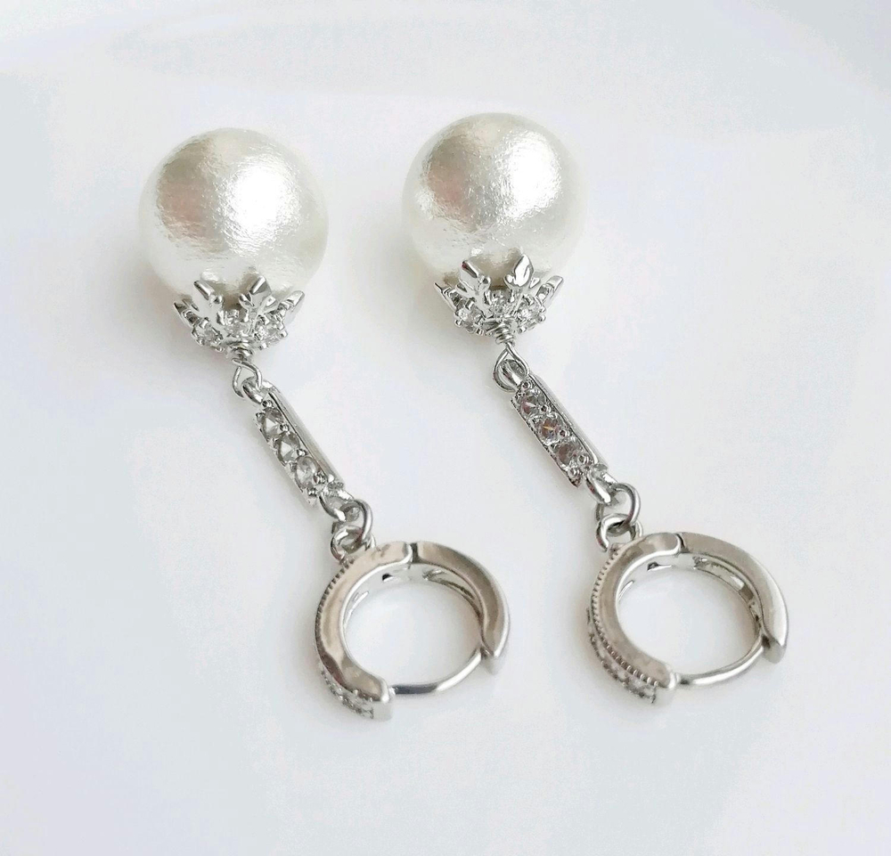 Серьги свадебные с жемчугом