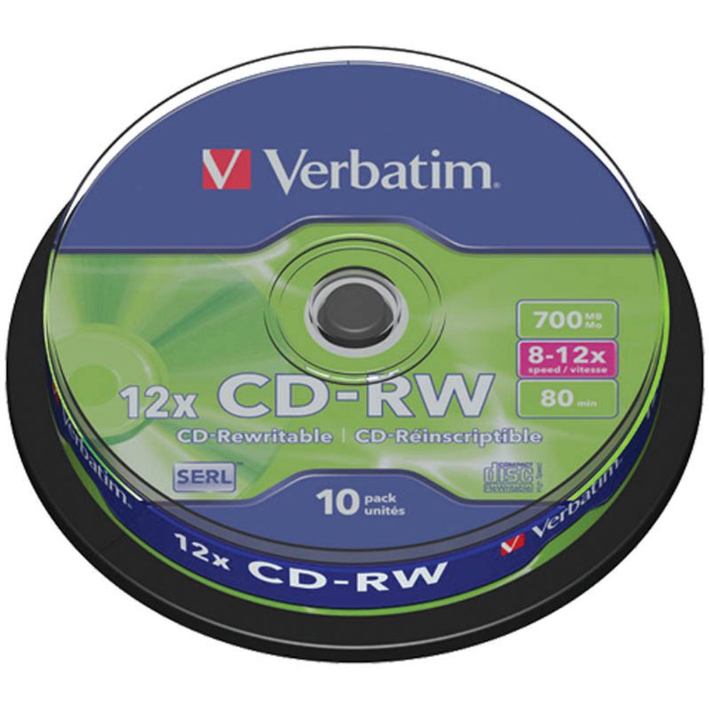 Диски CD-RW VERBATIM 700 Mb 12х