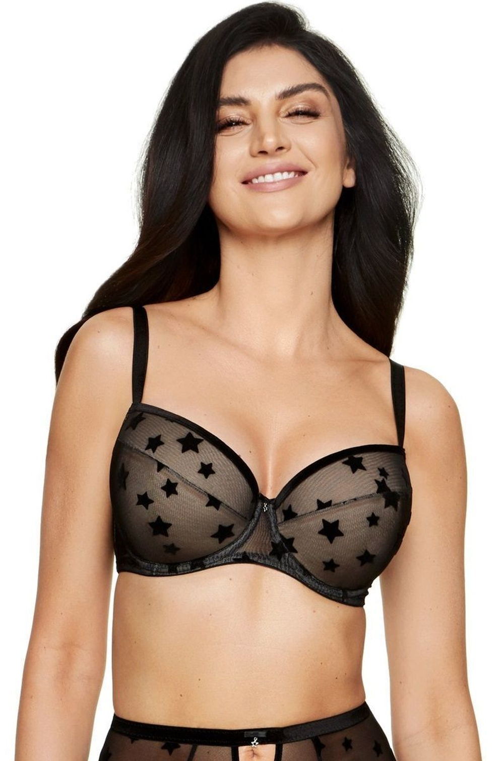 Бюстгальтер Astra со звездочками на чашках (Размер: 75H) (Цвет: черный)