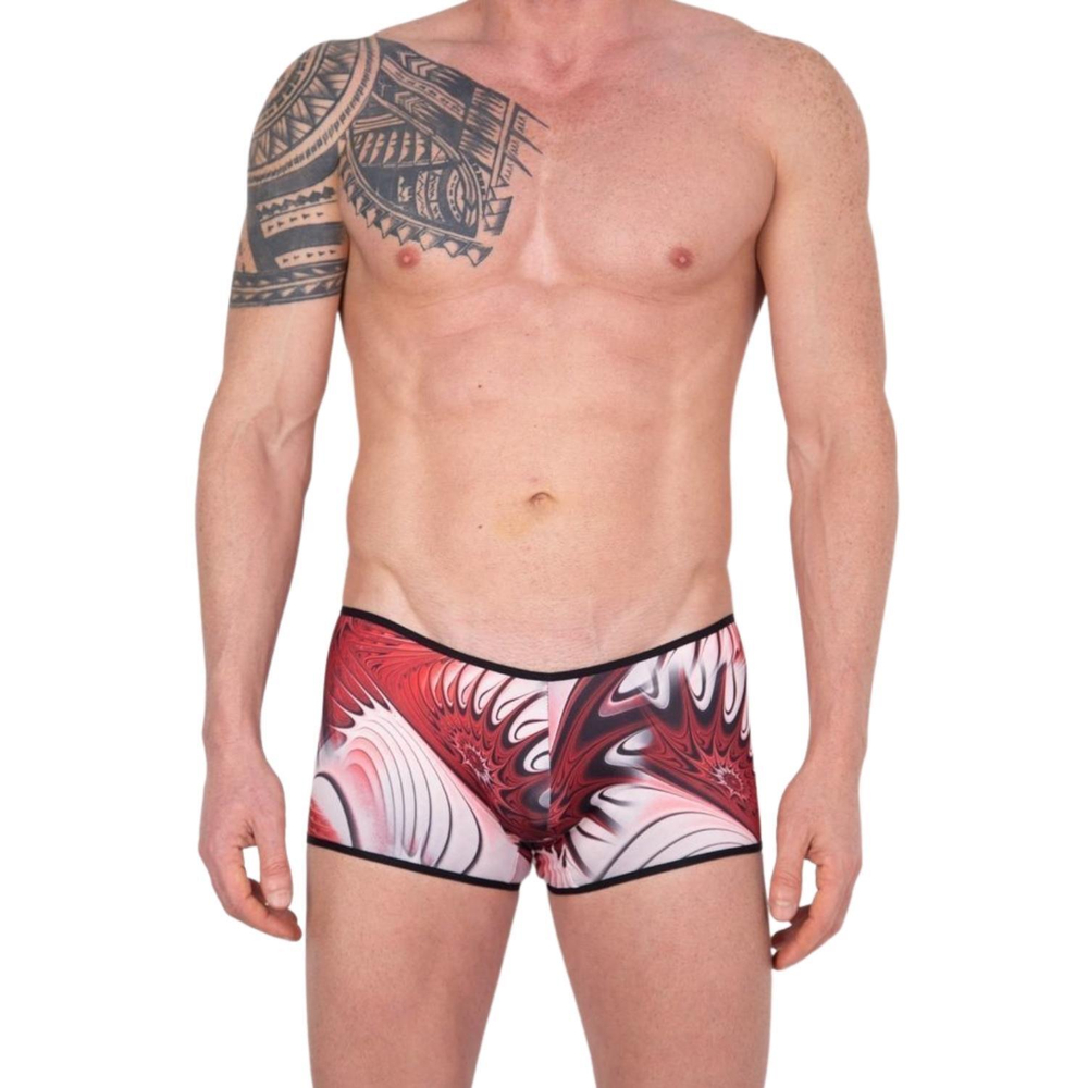 Мужские трусы боксеры бордовые с разноцветным принтом Cosmos Colors CP30_BRW