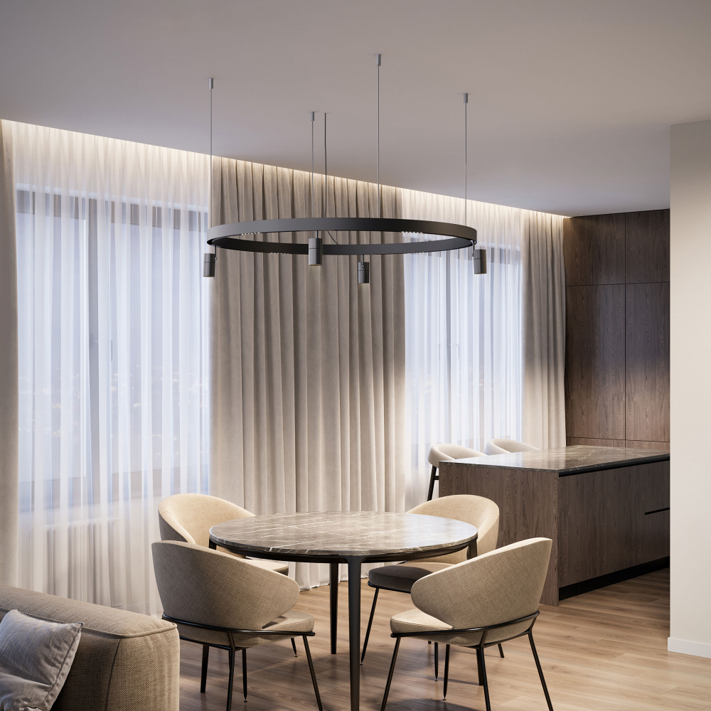 Slim Magnetic Накладной радиусный шинопровод черный ⌀ 800мм 85160/00 85160/00