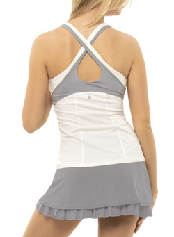 Женский топ теннисный Lucky in Love Nice To Pleat You Del 1 Viva Tank W/Bra W - белый