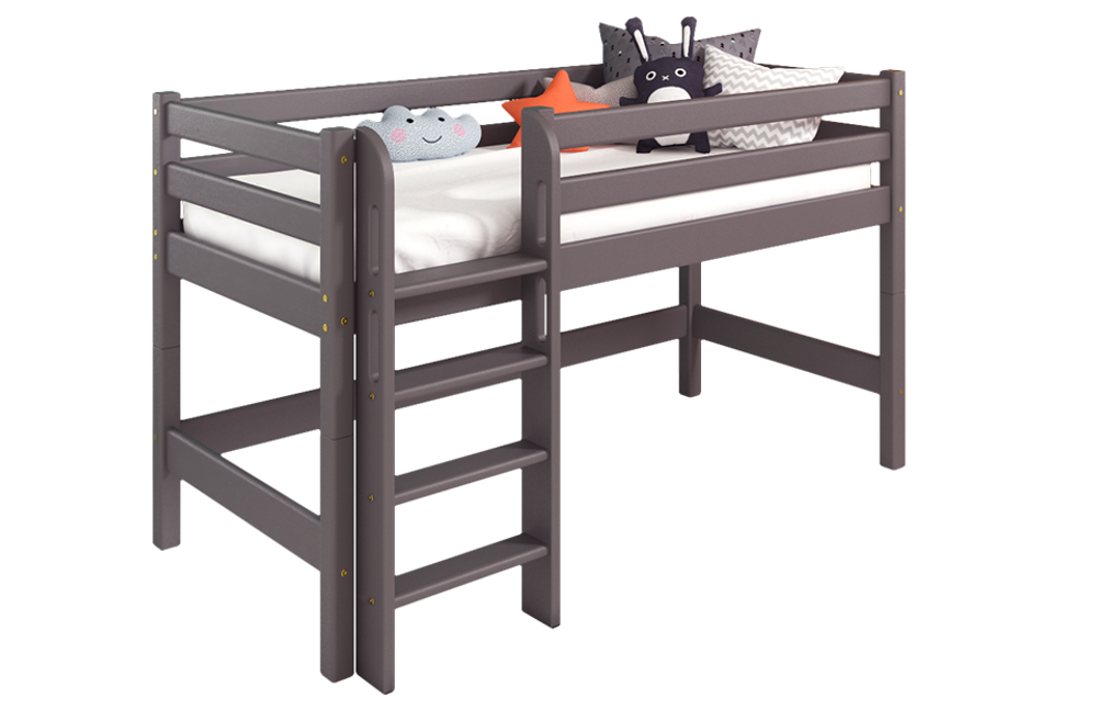 Вариант 11 Низкая кровать "Соня" с прямой лестницей Лаванда