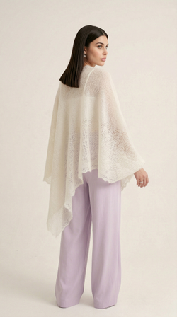 Пончо пуховое Т005-02 экрю