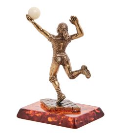 Народные промыслы AM-3200 Фигурка «Волейболистка» (латунь, янтарь)
