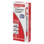 Ручка шариковая масляная с грипом BRAUBERG "Max-Oil", 1шт, КРАСНАЯ, игольчатый узел 0,7 мм, линия письма 0,35 мм, 142143